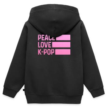 K-Pop-Fan Geschenk Koreanische Popmusik - Kinder Premium Organic Zip Hoodie - Schwarz - Hinten - AI Model Kid Male (0cm)