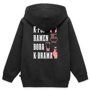 K-Pop Fan Geschenk Koreanische Popmusik - Kinder Premium Organic Zip Hoodie - Schwarz - Hinten - AI Model Kid Male (0cm)