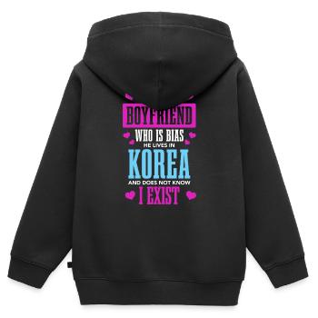 K-Pop-Fan Geschenk Koreanische Popmusik - Kinder Premium Organic Zip Hoodie - Schwarz - Hinten - AI Model Kid Male (0cm)
