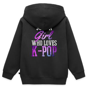 K-Pop-Fan Geschenk Koreanische Popmusik - Kinder Premium Organic Zip Hoodie - Schwarz - Hinten - AI Model Kid Male (0cm)