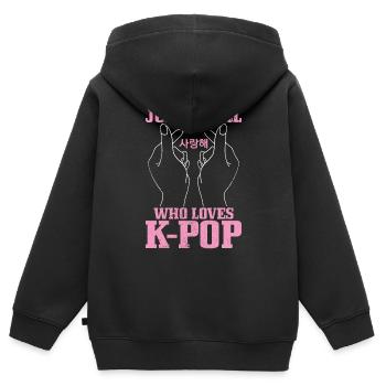 K-Pop-Fan Geschenk Koreanische Popmusik - Kinder Premium Organic Zip Hoodie - Schwarz - Hinten - AI Model Kid Male (0cm)