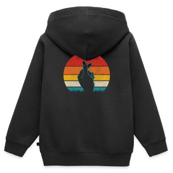 K-Pop Fan Geschenk Koreanische Popmusik - Kinder Premium Organic Zip Hoodie - Schwarz - Hinten - AI Model Kid Male (0cm)