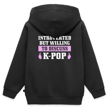 K-Pop-Fan Geschenk Koreanische Popmusik - Kinder Premium Organic Zip Hoodie - Schwarz - Hinten - AI Model Kid Male (0cm)