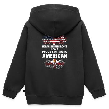 Geboren in Nordirland Nordirland Amerikaner USA - Kinder Premium Organic Zip Hoodie - Schwarz - Hinten - AI Model Kid Male (0cm)