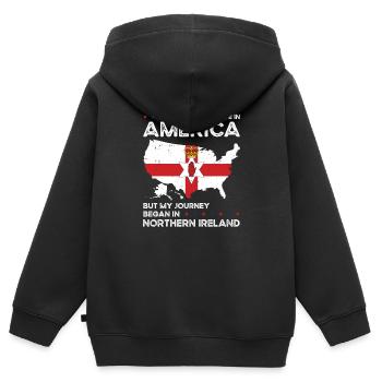 Geboren in Nordirland Nordirland Amerikaner USA - Kinder Premium Organic Zip Hoodie - Schwarz - Hinten - AI Model Kid Male (0cm)