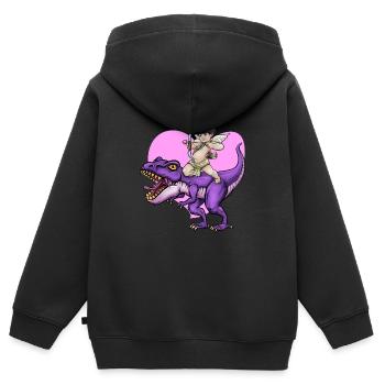 Cupid Armor T Rex Heart Valentinstag Cupid Rex - Kinder Premium Organic Zip Hoodie - Schwarz - Hinten - AI Model Kid Male (0cm)