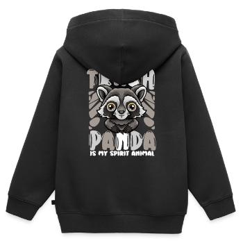 Trash Panda est mon animal spirituel - Sweat Premium à capuche zippé enfant bio - noir - Dos - AI Model Kid Male (0cm)