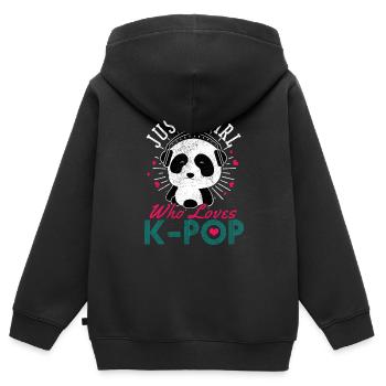 K-Pop Fan Geschenk Koreanische Popmusik - Kinder Premium Organic Zip Hoodie - Schwarz - Hinten - AI Model Kid Male (0cm)