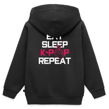 K-Pop-Fan Geschenk Koreanische Popmusik - Kinder Premium Organic Zip Hoodie - Schwarz - Hinten - AI Model Kid Male (0cm)