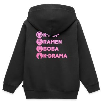 K-Pop-Fan Geschenk Koreanische Popmusik - Kinder Premium Organic Zip Hoodie - Schwarz - Hinten - AI Model Kid Male (0cm)