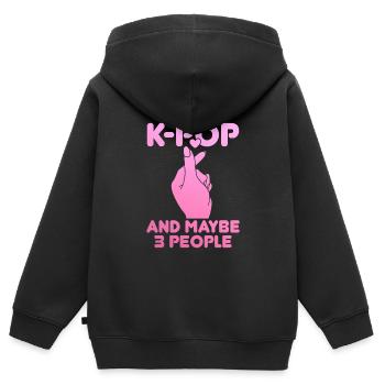K-Pop-Fan Geschenk Koreanische Popmusik - Kinder Premium Organic Zip Hoodie - Schwarz - Hinten - AI Model Kid Male (0cm)