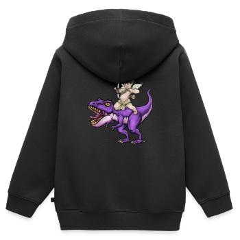 Cupid Armor T Rex Heart Valentinstag Cupid Rex - Kinder Premium Organic Zip Hoodie - Schwarz - Hinten - AI Model Kid Male (0cm)