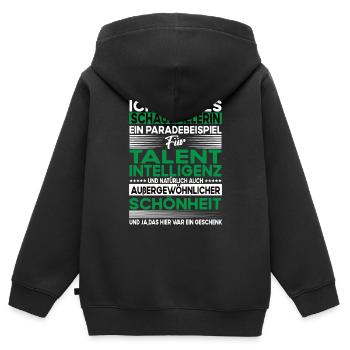 Schauspielerin Bescheiden - Lustiger Spruch - Kinder Premium Organic Zip Hoodie - Schwarz - Hinten - AI Model Kid Male (0cm)