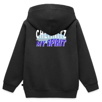 CHEMNITZ MON - Sweat Premium à capuche zippé enfant bio - noir - Dos - AI Model Kid Male (0cm)