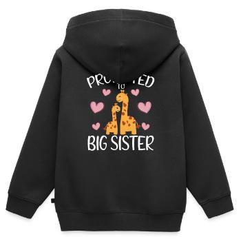 Promoted To Big Sister For Girls And Cute Giraffe - Kids Premium Organic Zip-up Hoodie - black - Back - AI Model Kid Male (0cm)
