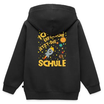 Bye Kindergarten Rakete Kita Abgänger Junge - Kinder Premium Organic Zip Hoodie - Schwarz - Hinten - AI Model Kid Male (0cm)