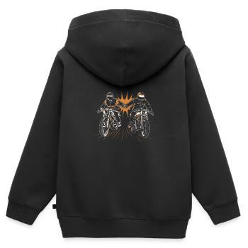 Balade et high-five - Sweat Premium à capuche zippé enfant bio - noir - Dos - AI Model Kid Male (0cm)