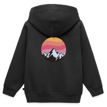 Wildnis Sonnenuntergang Gelassenheit - Kinder Premium Organic Zip Hoodie - Schwarz - Hinten - AI Model Kid Male (0cm)