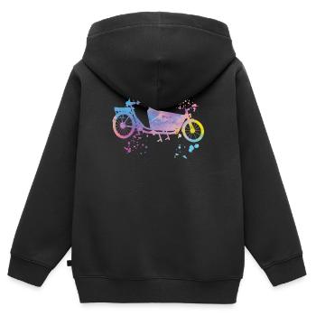 Heavy Duty Bike Cargo Bike Cargo Bike Cargo Bike - Kids Premium Organic Zip-up Hoodie - black - Back - AI Model Kid Male (0cm)