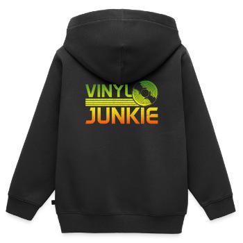 Disque vinyle Dub Reggae cadeau - Sweat Premium à capuche zippé enfant bio - noir - Dos - AI Model Kid Male (0cm)
