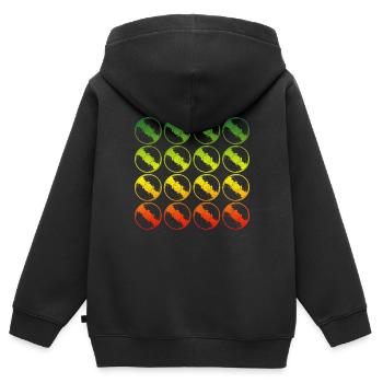 Disque vinyle Dub Reggae DJ - Sweat Premium à capuche zippé enfant bio - noir - Dos - AI Model Kid Male (0cm)