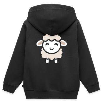 Baby Schaf Kleines Mutterschaf - Kinder Premium Organic Zip Hoodie - Schwarz - Hinten - AI Model Kid Male (0cm)
