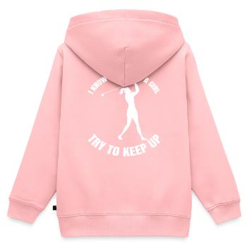 Golfspieler Golfsport Golf Golfplatz Golfverein - Kinder Premium Organic Zip Hoodie - Rosa - Hinten - AI Model Kid Female (0cm)