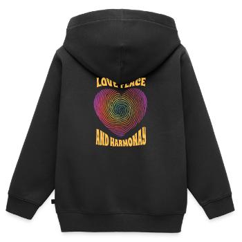 Harmonischer Liebeswirbel - Kinder Premium Organic Zip Hoodie - Schwarz - Hinten - AI Model Kid Male (0cm)