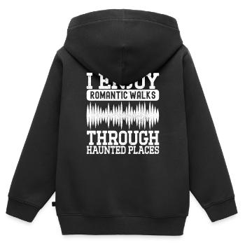 Enquêteur paranormal Chasse aux fantômes - Sweat Premium à capuche zippé enfant bio - noir - Dos - AI Model Kid Male (0cm)