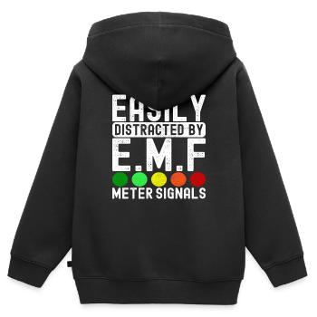 Enquêteur paranormal Chasse aux fantômes - Sweat Premium à capuche zippé enfant bio - noir - Dos - AI Model Kid Male (0cm)
