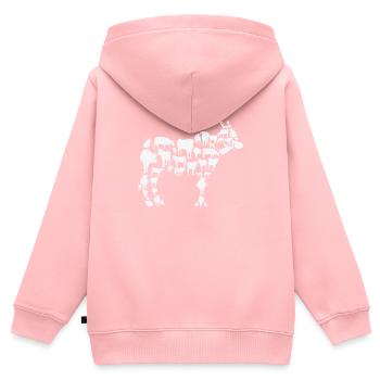 Kuh Landwirt Tierhaltung Kuh Silhouette - Kinder Premium Organic Zip Hoodie - Rosa - Hinten - AI Model Kid Female (0cm)