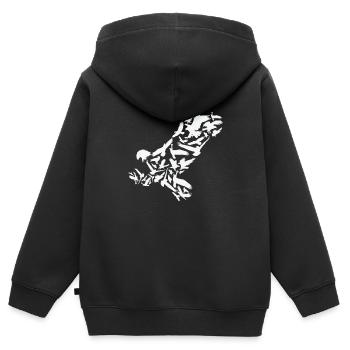Adler Raubvogel Adler Silhouette - Kinder Premium Organic Zip Hoodie - Schwarz - Hinten - AI Model Kid Male (0cm)