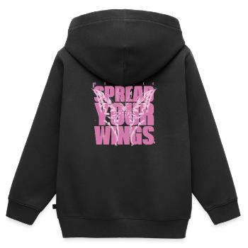 Les ailes de l’autonomisation se déploient - Sweat Premium à capuche zippé enfant bio - noir - Dos - AI Model Kid Male (0cm)