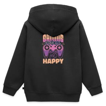 Joyful Gamer's Mantra - Kids Premium Organic Zip-up Hoodie - black - Back - AI Model Kid Male (0cm)