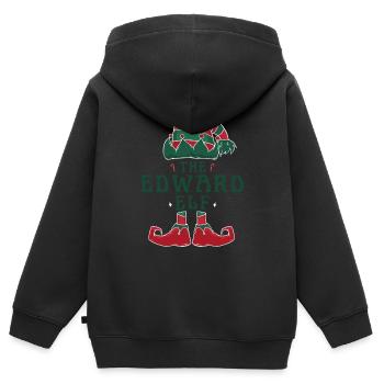 Der Edward Elf Pyjama für lustige Weihnachtsfeiertage - Kinder Premium Organic Zip Hoodie - Schwarz - Hinten - AI Model Kid Male (0cm)