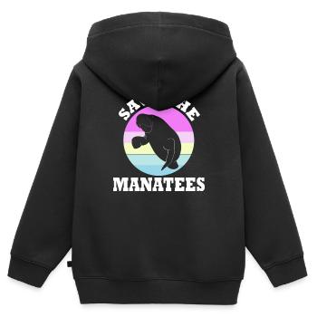 Rettet Die Seekühe Wassertiere Seekühe - Kinder Premium Organic Zip Hoodie - Schwarz - Hinten - AI Model Kid Male (0cm)