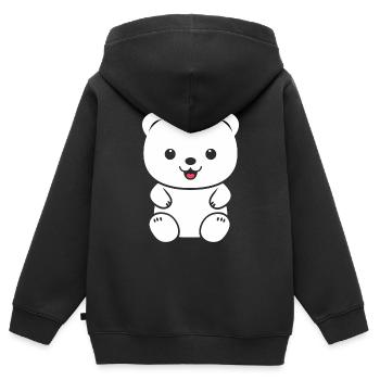Kleiner Teddybär Teddybär - Kinder Premium Organic Zip Hoodie - Schwarz - Hinten - AI Model Kid Male (0cm)