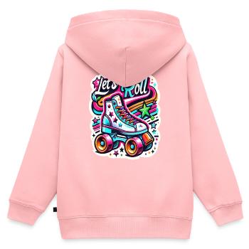 Let´s Roll Rollschuhe Vintage Retro - Kinder Premium Organic Zip Hoodie - Rosa - Hinten - AI Model Kid Female (0cm)