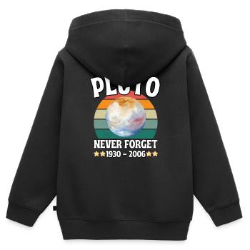 Pluton, planète, mémoire éternelle, 1930-2006 - Sweat Premium à capuche zippé enfant bio - noir - Dos - AI Model Kid Male (0cm)