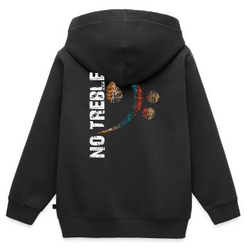 Basses, Pas d’aigus, Tonalités basses, Slapping Lignes de basse - Sweat Premium à capuche zippé enfant bio - noir - Dos - AI Model Kid Male (0cm)