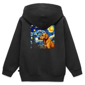 Deutscher Schäferhund Lustiger Hund Beliebtes - Kinder Premium Organic Zip Hoodie - Schwarz - Hinten - AI Model Kid Male (0cm)