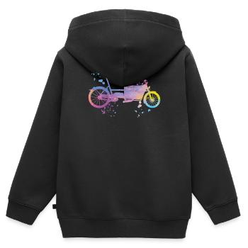 Heavy Duty Bike Cargo Bike Cargo Bike Cargo Bike - Kids Premium Organic Zip-up Hoodie - black - Back - AI Model Kid Male (0cm)