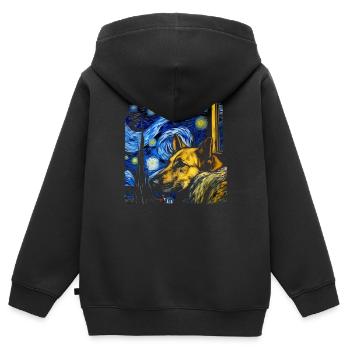 Deutscher Schäferhund Lustiger Hund Beliebtes - Kinder Premium Organic Zip Hoodie - Schwarz - Hinten - AI Model Kid Male (0cm)
