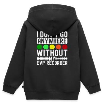 Enquêteur paranormal Chasse aux fantômes - Sweat Premium à capuche zippé enfant bio - noir - Dos - AI Model Kid Male (0cm)