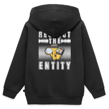 Enquêteur paranormal Chasse aux fantômes - Sweat Premium à capuche zippé enfant bio - noir - Dos - AI Model Kid Male (0cm)