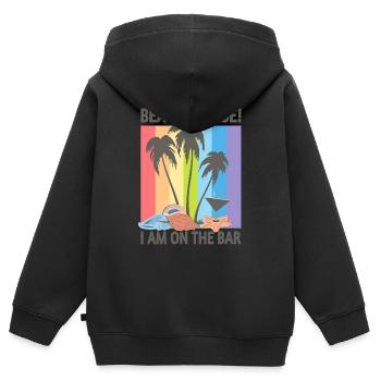 Strand bitte - Kinder Premium Organic Zip Hoodie - Schwarz - Hinten - AI Model Kid Male (0cm)