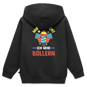 Neujahr Feuerwerk Silvester - Kinder Premium Organic Zip Hoodie - Schwarz - Hinten - AI Model Kid Male (0cm)