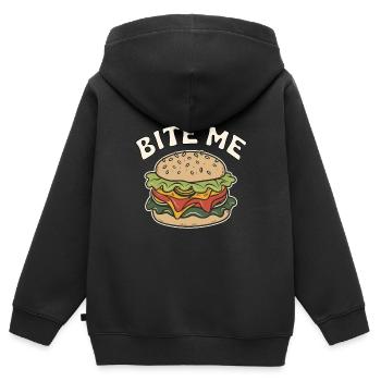BURGER ME - Sweat Premium à capuche zippé enfant bio - noir - Dos - AI Model Kid Male (0cm)