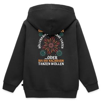 Neujahr Feuerwerk Silvester - Kinder Premium Organic Zip Hoodie - Schwarz - Hinten - AI Model Kid Male (0cm)