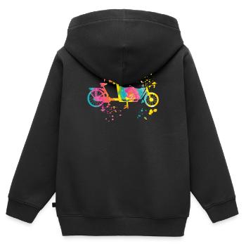 Heavy Duty Bike Cargo Bike Cargo Bike Cargo Bike - Kids Premium Organic Zip-up Hoodie - black - Back - AI Model Kid Male (0cm)